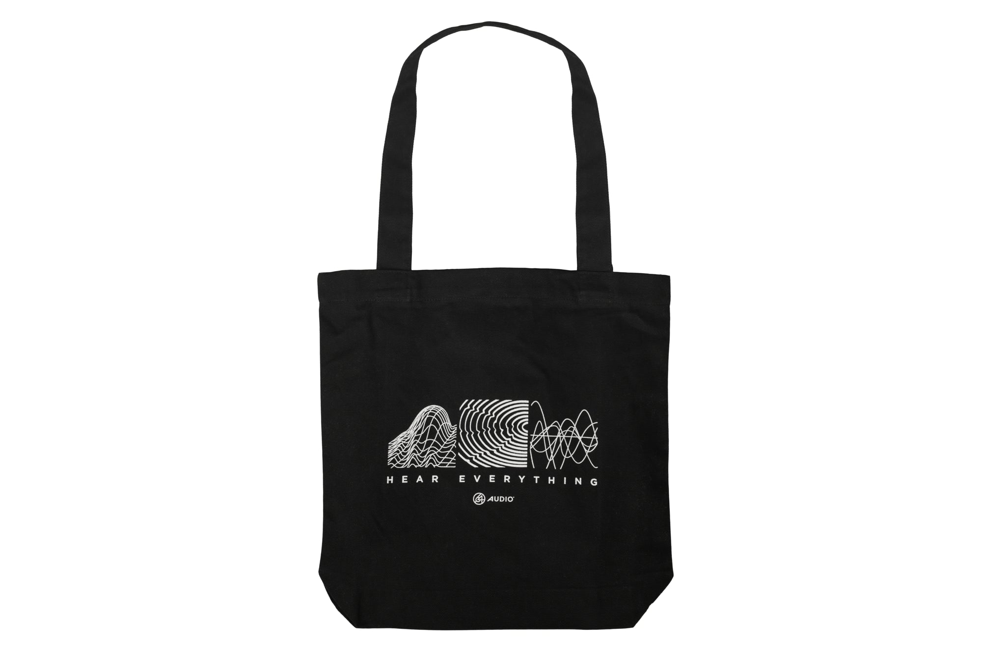 64-audio-hear-everything-tote-sac-tote-bag-coton-noir-42x42-cm image 1