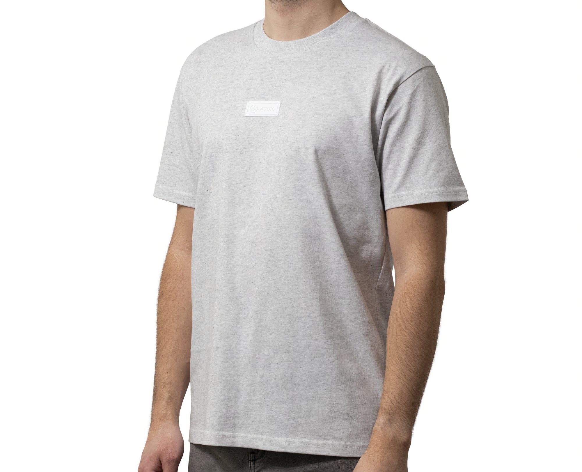 64-audio-t-shirt-monochrome-logo-patch-caoutchouc image 1
