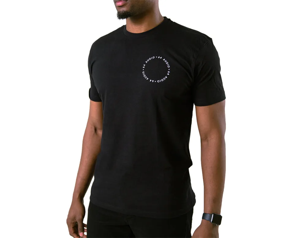 64-audio-t-shirt-circle-logo-noir-coton-bio image 1