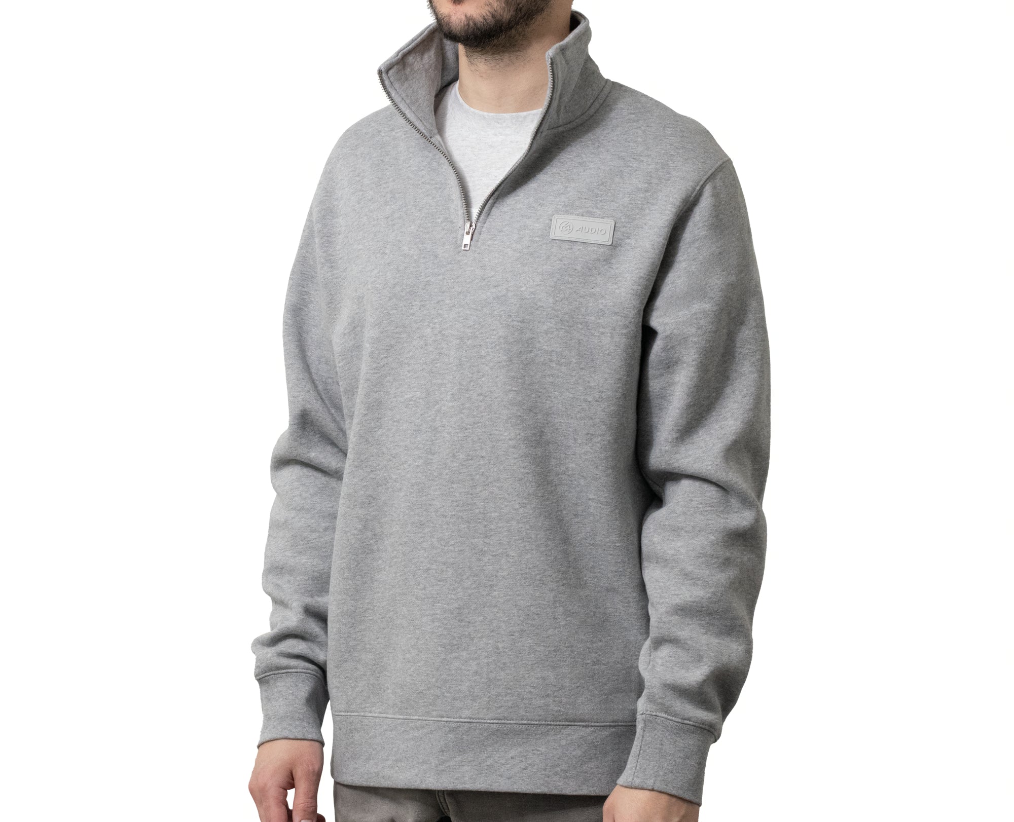 64-audio-monochrome-sweat-quarter-zip-gris image 1